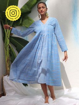 Chidiyaa - Walk In the Clouds Amaris Handprinted Cotton Dress
