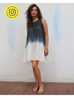 Chidiyaa - Daydreaming In Monochrome Oreo Truffle Printed Cotton Dress