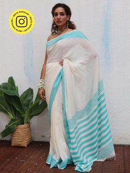 Chidiyaa - Uma Abhaya Handwoven Linen Cotton Jamdani Saree