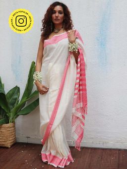 Chidiyaa - Uma Vaarahi Handwoven Linen Cotton Jamdani Saree