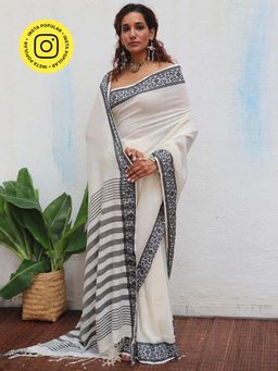 Chidiyaa - Uma Bhavani Handwoven Linen Cotton Jamdani Saree