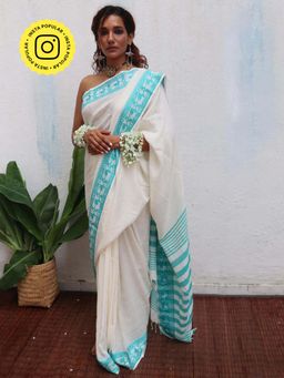 Chidiyaa - Uma Sadhana Handwoven Linen Cotton Jamdani Saree