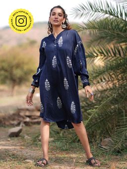 Chidiyaa - Gypsy Heart Margot Modal Silk Blue Dress
