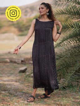 Chidiyaa - Gypsy Heart Marcella Modal Silk Black Dress