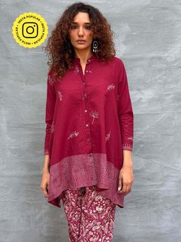 Chidiyaa - Soil Chirp Of Dawn Block Printed Cotton Tunic