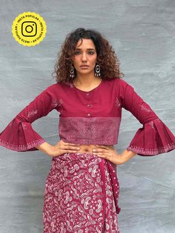 Chidiyaa - Soil Meadow Printed Cotton Stitched Blouse