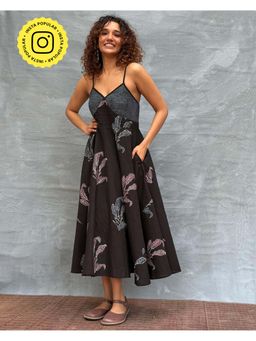 Chidiyaa - Soil Wildflower Whispers printed Cotton Dress