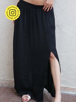 Chidiyaa - Black Sway Solaris Modal Silk Skirt