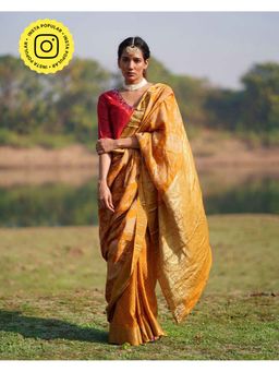 Chidiyaa - Rang Barse Krishvi Block Print Dola Silk Saree