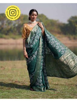 Chidiyaa - Rang Barse Madhu Rima Block Print Dola Silk Saree