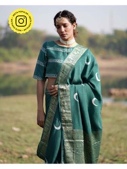 Chidiyaa - Rang Barse Nitya Block Print Mashru Silk Stitched Blouse