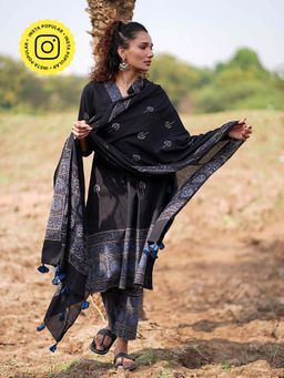 Chidiyaa - Wwb Woven Whispers Block Printed Cotton Dupatta
