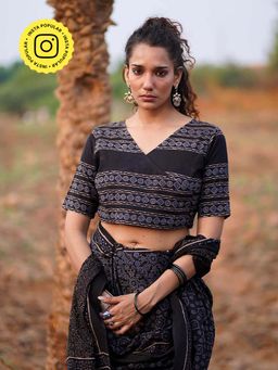 Chidiyaa - Wwb Starry Tulips Block Printed Cotton Blouse