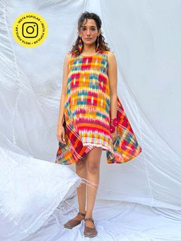 Chidiyaa - Leelabali Gamcha Cotton Dress