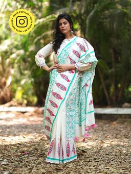 Chidiyaa - Jasmine's Joy Multi-Color Block Printed Saree