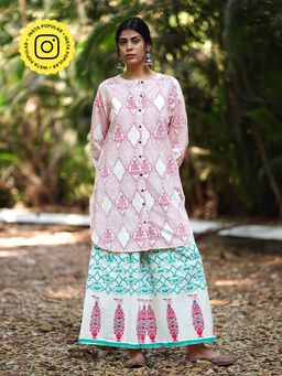 Chidiyaa - Promise Of A Primrose Blush Pink Hand Block Print Kurta