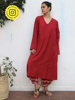 Chidiyaa - Red Bhumi Pure Cotton Kurta