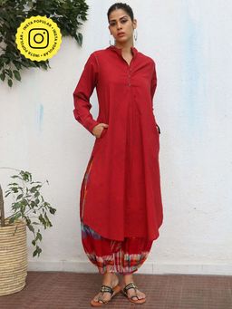 Chidiyaa - Red Nirvishaa Pure Cotton Kurta