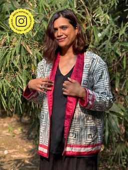 Chidiyaa - Multi-Colour Sardi Ki Dhoop Heart Made Mashru Silk Reversible Jacket