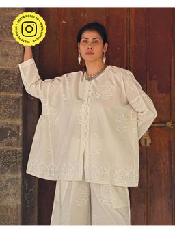 Chidiyaa - Morning Butter White Block Printed Shirt