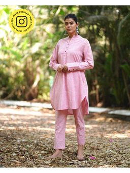 Chidiyaa - Womens Printed Comfortable Pink Co-Ord (Set of 2)