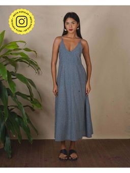 Chidiyaa - Bms Wind Shade Grey Block Printed Dress