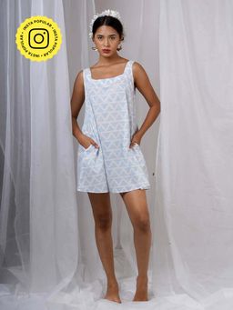 Chidiyaa - Taru Blue Hand Block Printed Dress