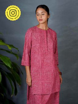 Chidiyaa - Mya Tarini Red Hand Block Printed Tunic