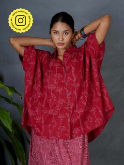 Chidiyaa - Mya Myra Red Hand Block Printed Shirt