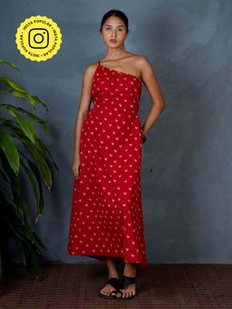 Chidiyaa - Mya Jyoti Red Hand Block Printed Dress