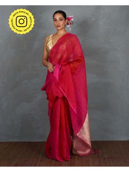 Chidiyaa - Inner Glow Handwoven Linen Saree