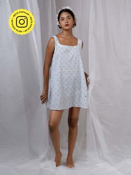 Chidiyaa - Taru Ivory Hand Block Printed Dress