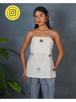Chidiyaa - Soft Eclipse White Floral Printed Top