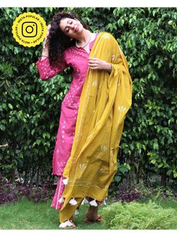 Chidiyaa - Yellow Cotton Dupatta