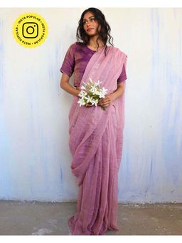 Chidiyaa - Melting Moon Inara Handwoven Linen Saree