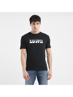 Levi's - Mens Black Brand Logo Crew Neck T-Shirt
