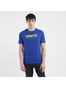 Levi's - Mens Blue Brand Logo Crew Neck T-Shirt
