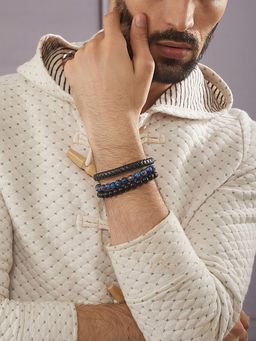 Aatmana - Men Set Of 3 Brass Elasticated Bracelet