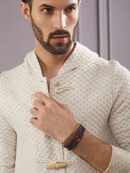 Aatmana - Men Set Of 4 Beaded Elasticated Bracelets