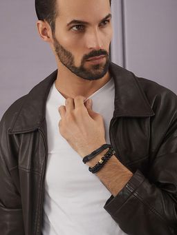 Aatmana - Men Set Of 3 Beaded Elasticated Bracelet