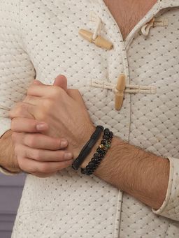 Aatmana - Men Set Of 3 Brass Wraparound Bracelet