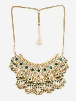 Khushi Jewels - Pachi Kundan Bridal Set with Green Stones