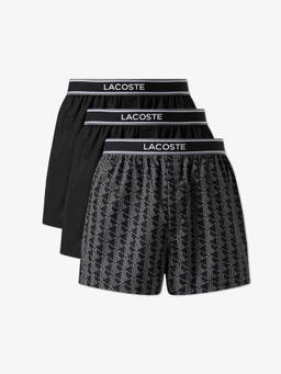 Lacoste - Black Cotton Poplin Boxers (Pack of 3)