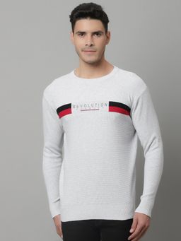 Cantabil - Men Grey Melange Sweater