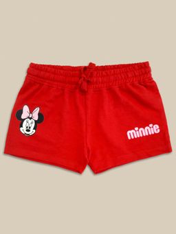 Kidsville - Mickey & Friends Printed Red Shorts for Girls