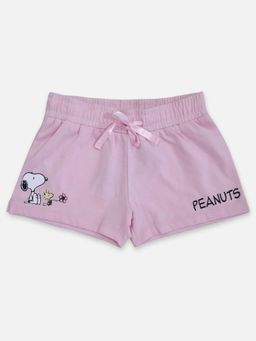 Kidsville - Peanuts Printed Pink Shorts for Girls