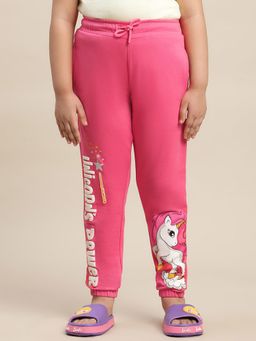 Kidsville - Printed Pink Joggers for Girls