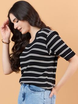 CLAPTON - Black Women's Wool Blend Knitted T-Shirt