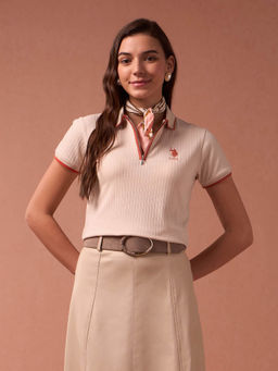 U.S. POLO ASSN. - Textured Knit Tipped Polo T-Shirt