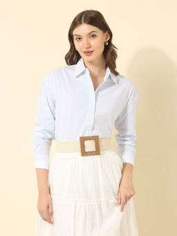 U.S. POLO ASSN. - Blue Vertical Striped Regular Fit Shirt